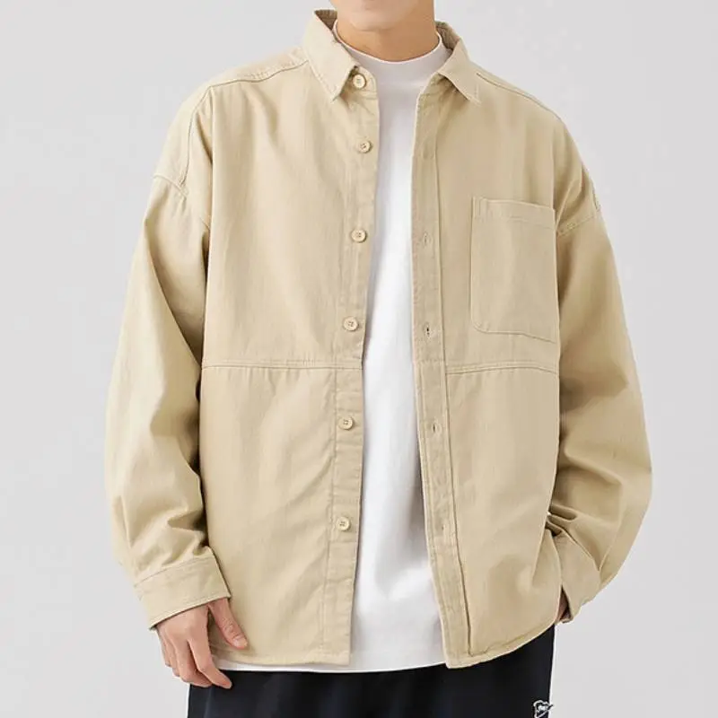 Casual Simple 100% Cotton Jacket-1