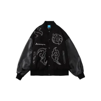 Retro Casual Embroidered Contrast Color Jacket