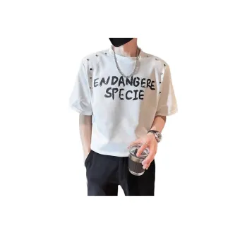 High End Letter Print Half Sleeve T Shirt
