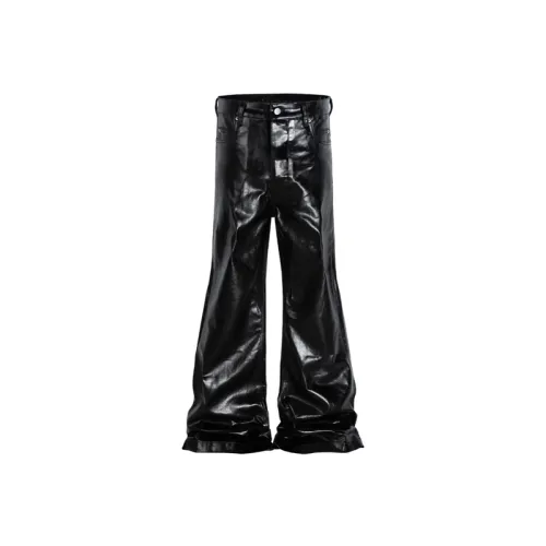 Flared Leather Trousers