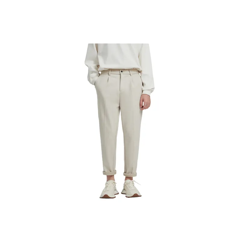 Casual Loose Cotton Blended Fabric Suit Trousers-6