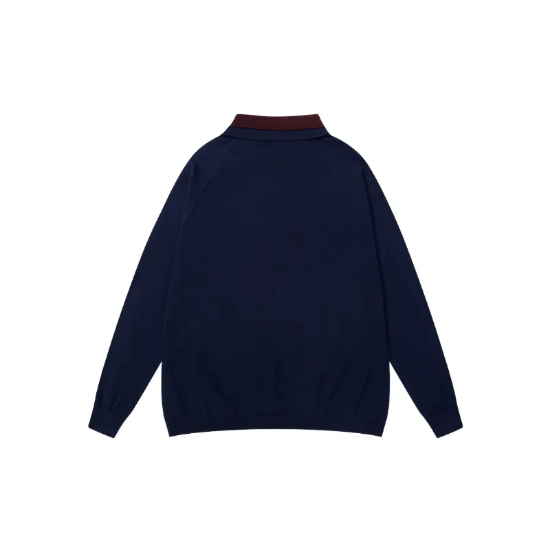 Retro Fake Two Piece Acrylic Fibres Sweatshirt-1