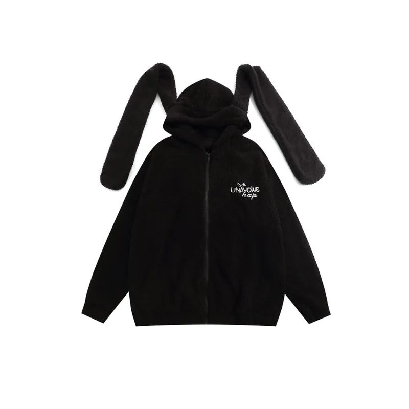 Autumn New Style National Fashion Simple Loose Lazy Style Rabbit Ear All match Hoodie-0
