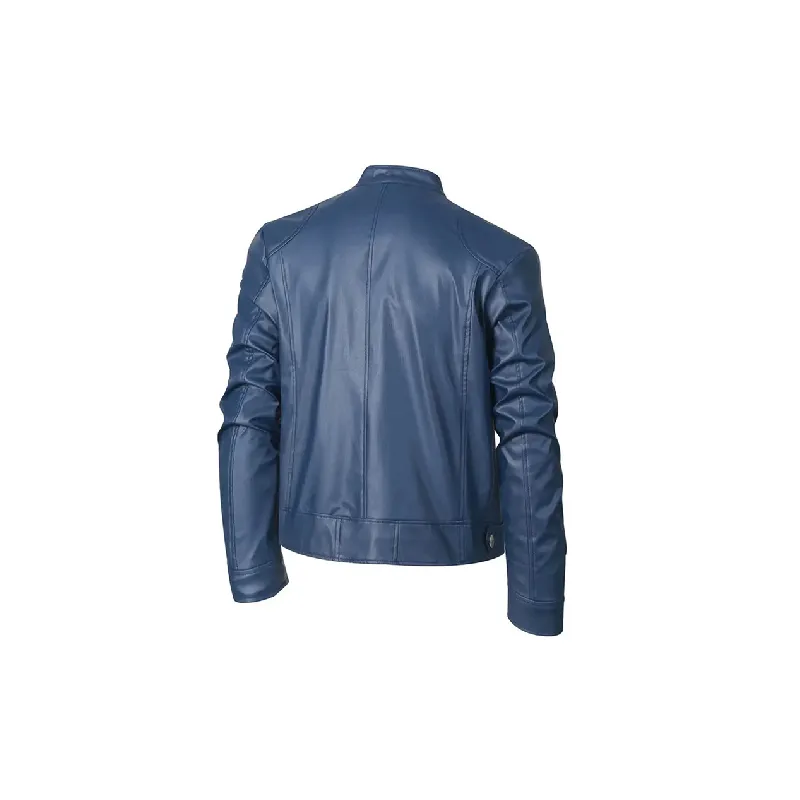 Casual Loose Artificial Leather Jacket-3