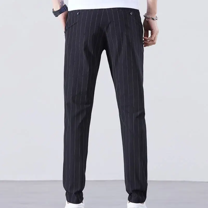 Casual Business Blended Synthetic Fabrics Suit Trousers-3