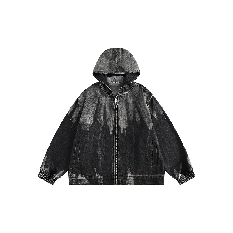 Retro Print Denim Jacket-0