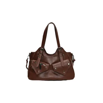 Contrast Color Retro Shoulder Bag