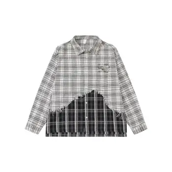 Trendy Casual Plaid Fake Two Piece Shirt