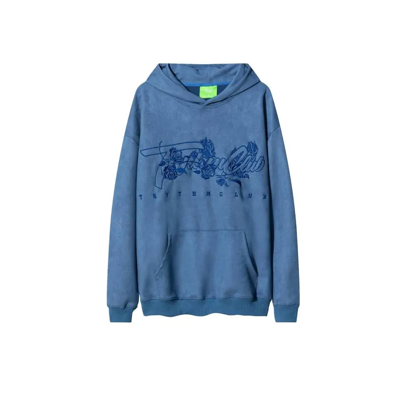 High Street Embroidered Flower Hooded Sweatshirt-5