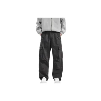 Retro Straight Leg Polyester Cargo Pants