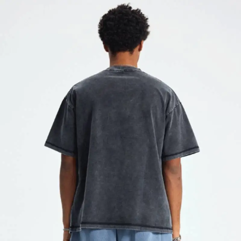 Washed Distress 100% Cotton T Shirt-3