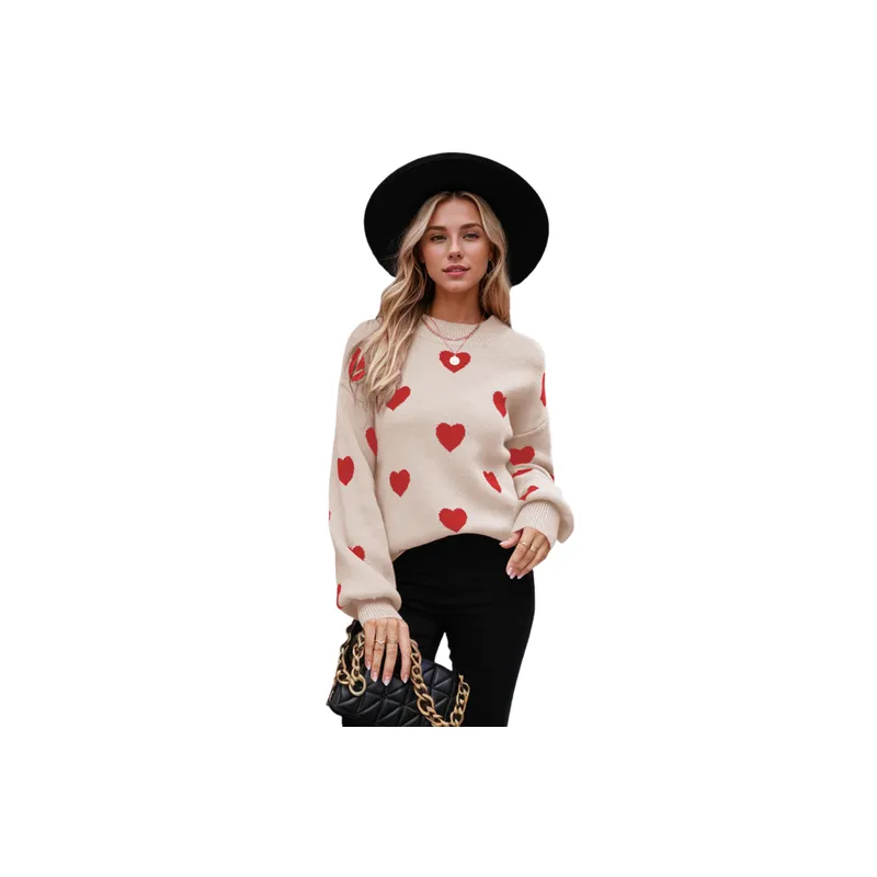 Casual Loose Knitted Fabric Sweater Women-0