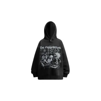 Retro Fashionable Loose Composite Fleece Fabric Sweatshirt