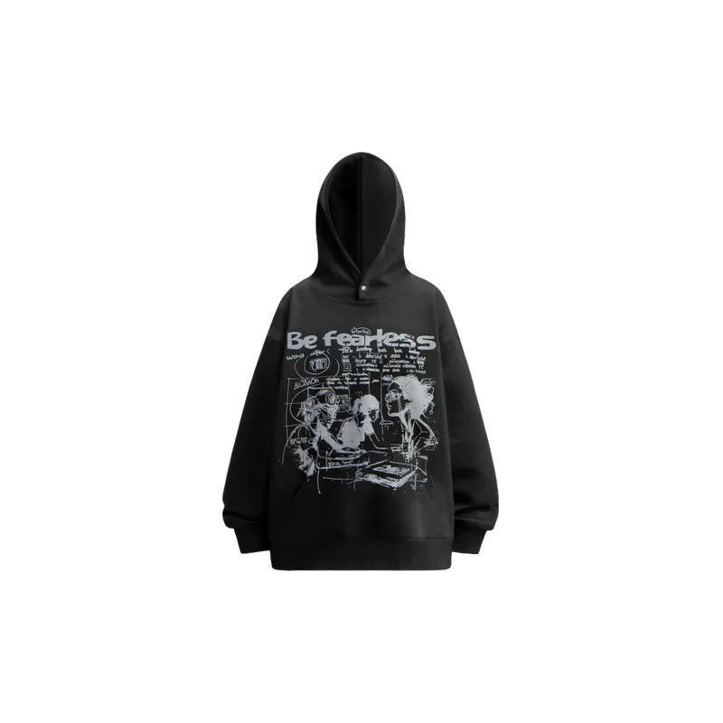 Retro Fashionable Loose Composite Fleece Fabric Sweatshirt-2