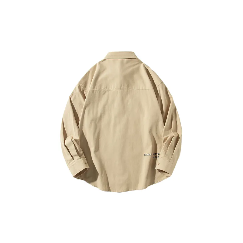 Casual Plain Long Sleeve Shirt-1