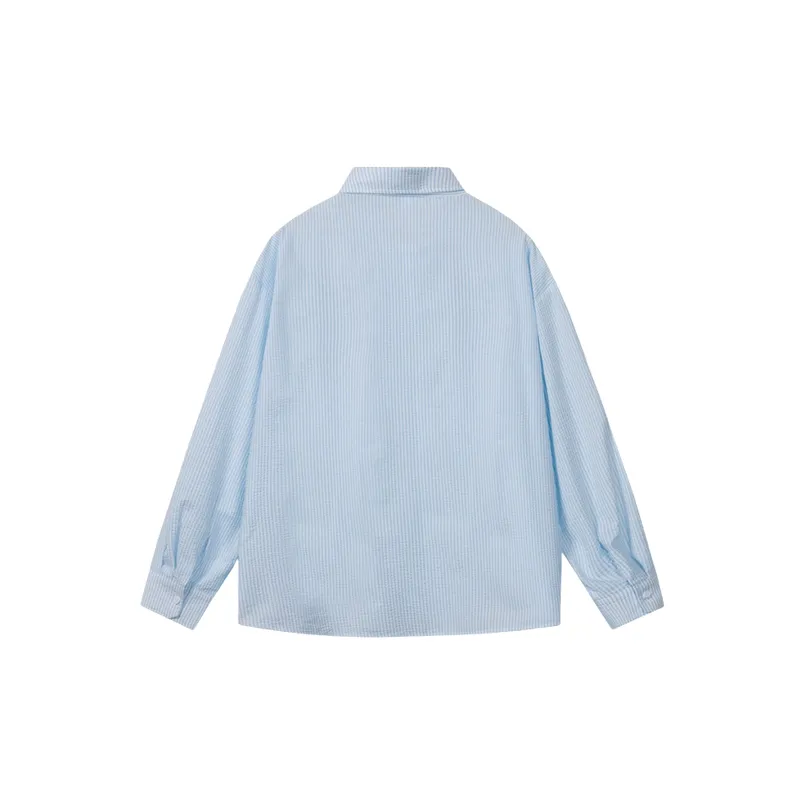 Striped Loose 100% Cotton Shirt-1
