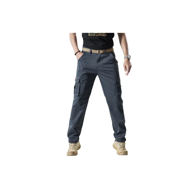 Casual Washed Blended Synthetic Fabrics Cargo Pants Unisex-2
