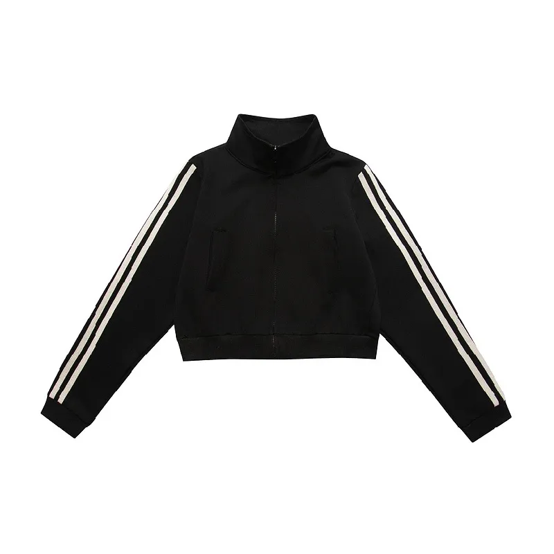 Simple Zipper Sweatshirt Women-0