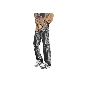 High End Tie Dyed Straight Jeans