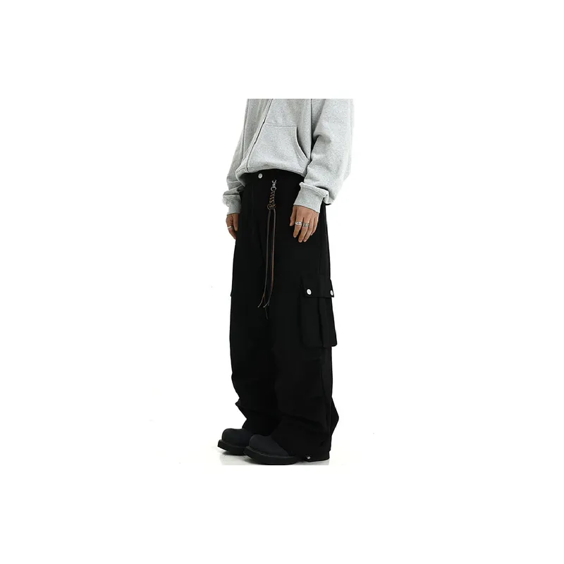 Retro Loose Straight Leg Cargo Pants-2