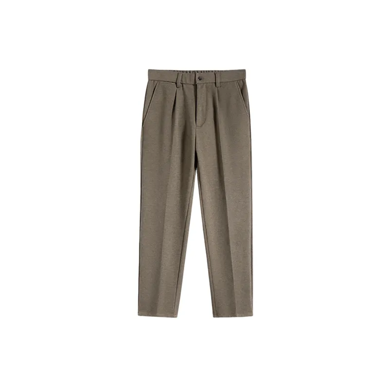 Casual Loose Cotton Blended Fabric Suit Trousers-0