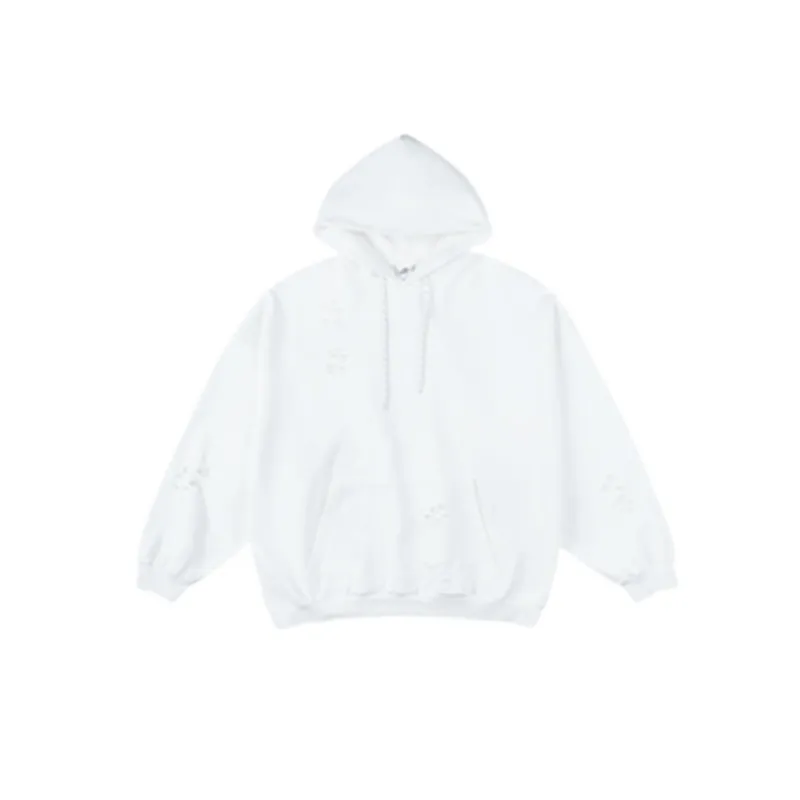 Loose Washed Ripped Sweatshirt-2