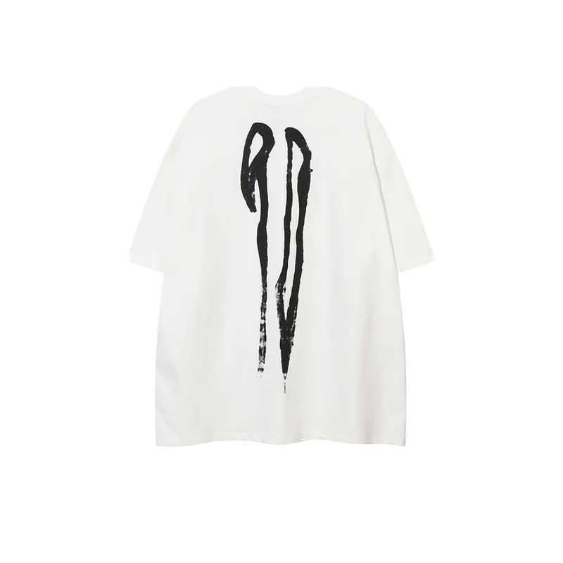 Graffiti Hand painted Niche Letter Large Printed Short sleeved T shirt-1