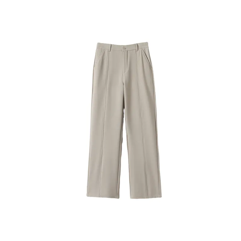 Casual Straight Leg Bamboo Fiber Suit Trousers