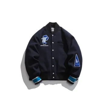 Retro Loose Thickened Printed Baseball Suit