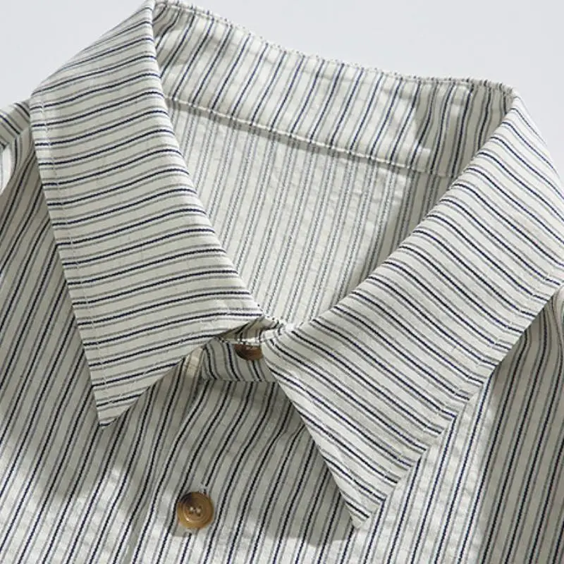 Fashion Casual Cotton Blended Fabric Shirt-5