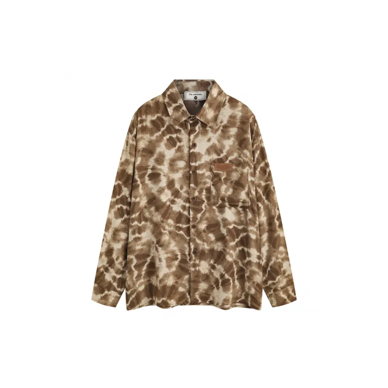 Retro Leopard Print Long Sleeved Shirt-0