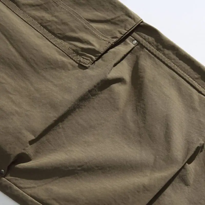 Casual Flare Leg Cotton Cargo Pants-15