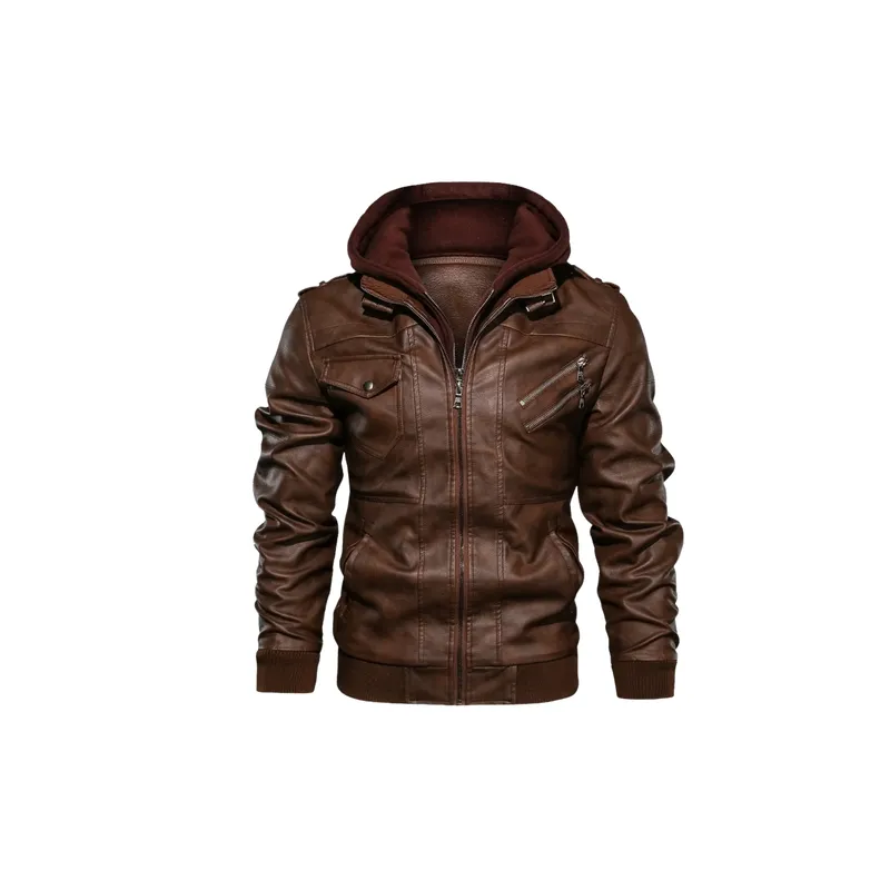 Retro Fashionable PU Leather Jacket-3