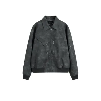 Retro Biker Suit Advanced Gradient Sizzy Aviator Leather Jacket