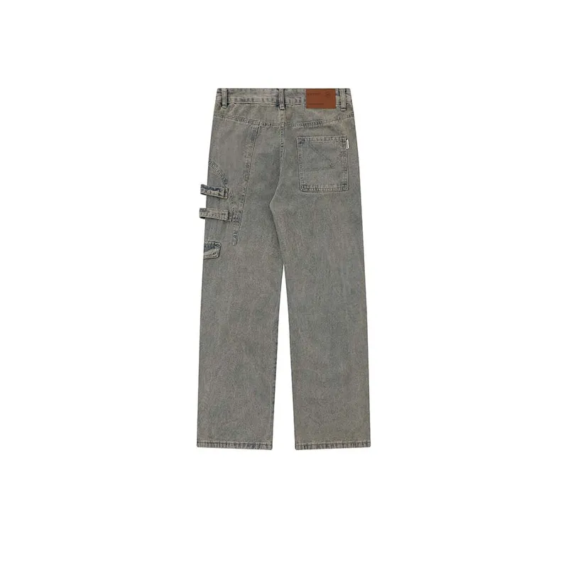 Loose Washed Distressed Jeans-1