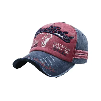 Retro Distress Peaked Cap