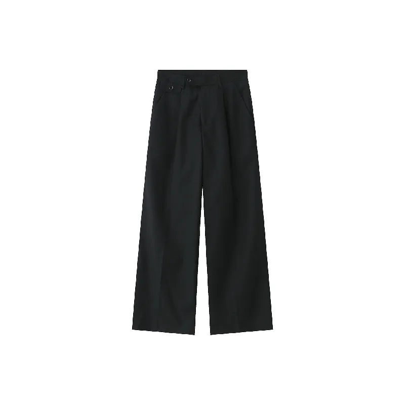 Casual Loose Polyester Suit Trousers-0