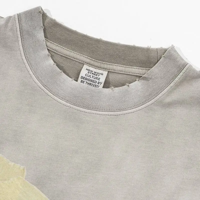 Fashionable Washed Cotton T Shirt-8