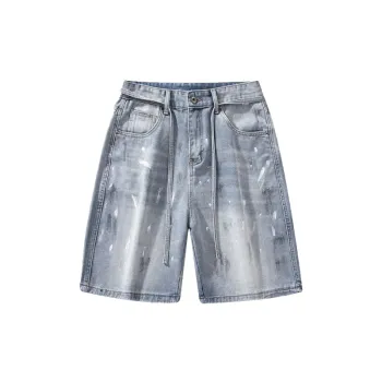 Sporty Plain Denim Shorts