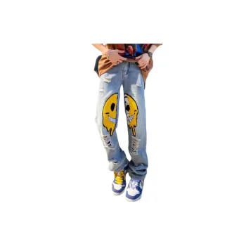 Star Print Loose Cropped Pants