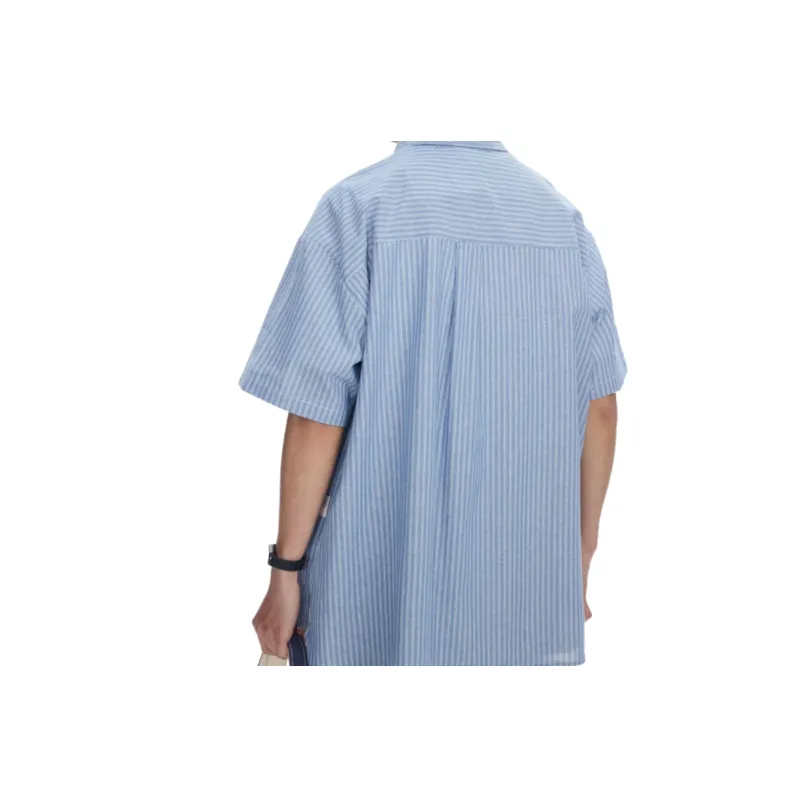 Casual Striped Cotton Blended Fabric Shirt Unisex-2