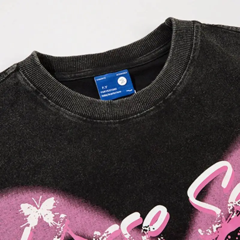 Retro Distress 100% Cotton Sweatshirt-2