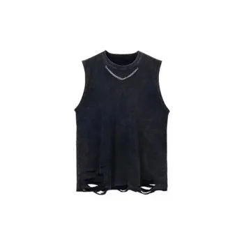 Ripped Chain Cotton Vest