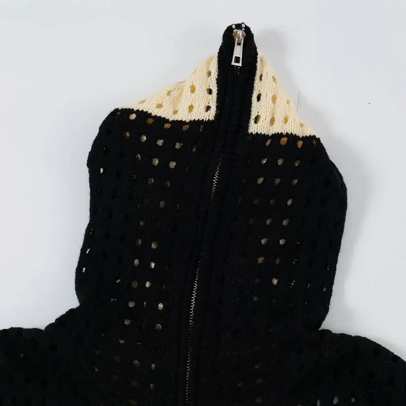 Casual Contrast Color Acrylic Fibres Knitwear-2