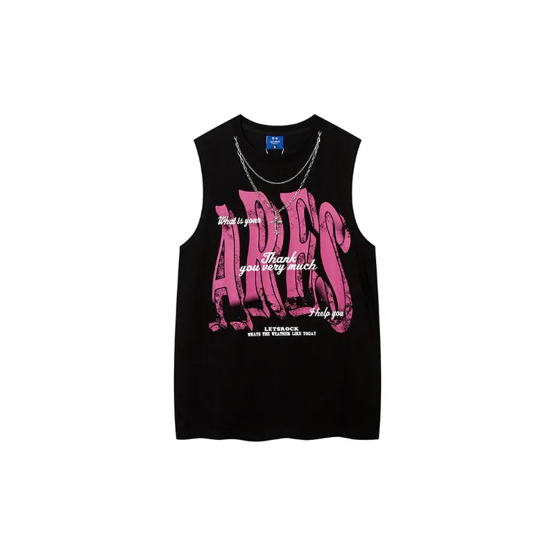 Graffiti Printed Necklace Vest-4