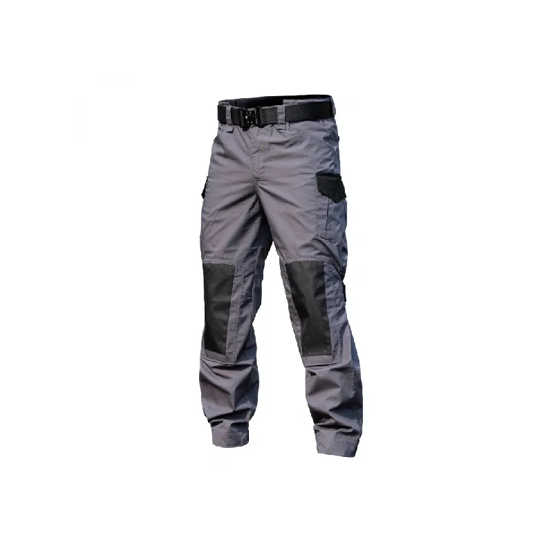 Casual Straight Leg Cotton Blended Fabric Cargo Pants-3