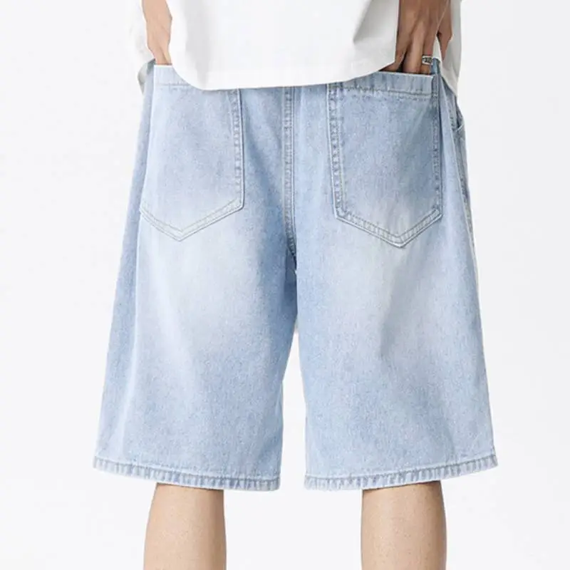 Loose Simple Baggy Denim Shorts Unisex-8