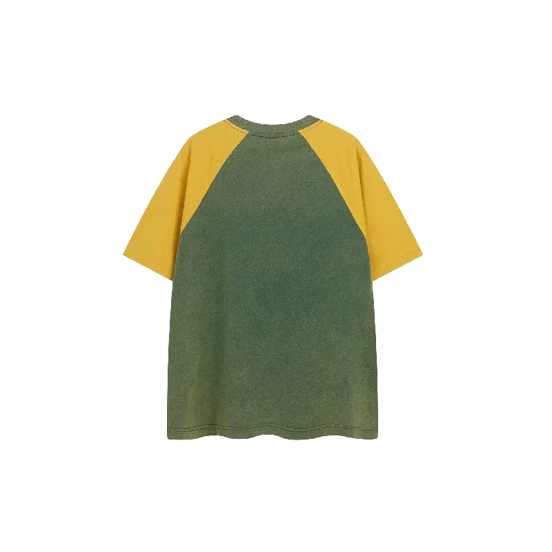 Retro Contrast Color Cotton T Shirt Unisex-1
