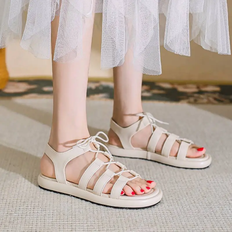 Retro Plain Roman Sandals-1