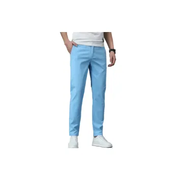 Fashionable Straight Leg Khaki Drill Fabric Casual Pants